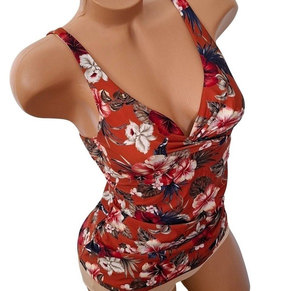 Tahiti Other - Tahiti Swim Tankini sz S Floral Tropical Swimwear Tank size 4-6 Swimsuit Top